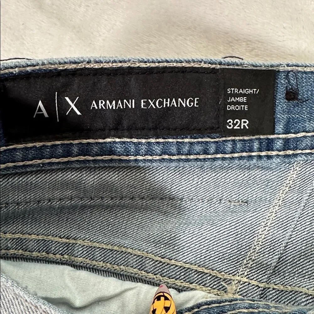Armani Exchange Straight Leg Light Blue Jeans